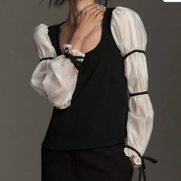 Maeve Tops - Maeve Balloon-Sleeve Top Blouse Anthropologie romantic whimsygoth feminine